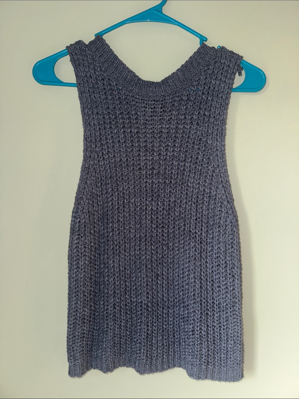 4SI3NNA Gray Sleeveless V-Neck Chunky Knit Vest